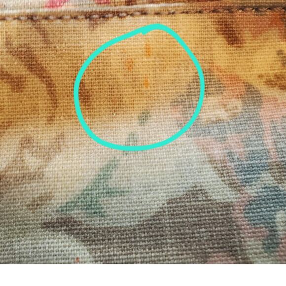 Vintage Fossil Premium Floral Print Canvas Leather No. 054 Purse Shoulder Bag - Picture 5 of 11